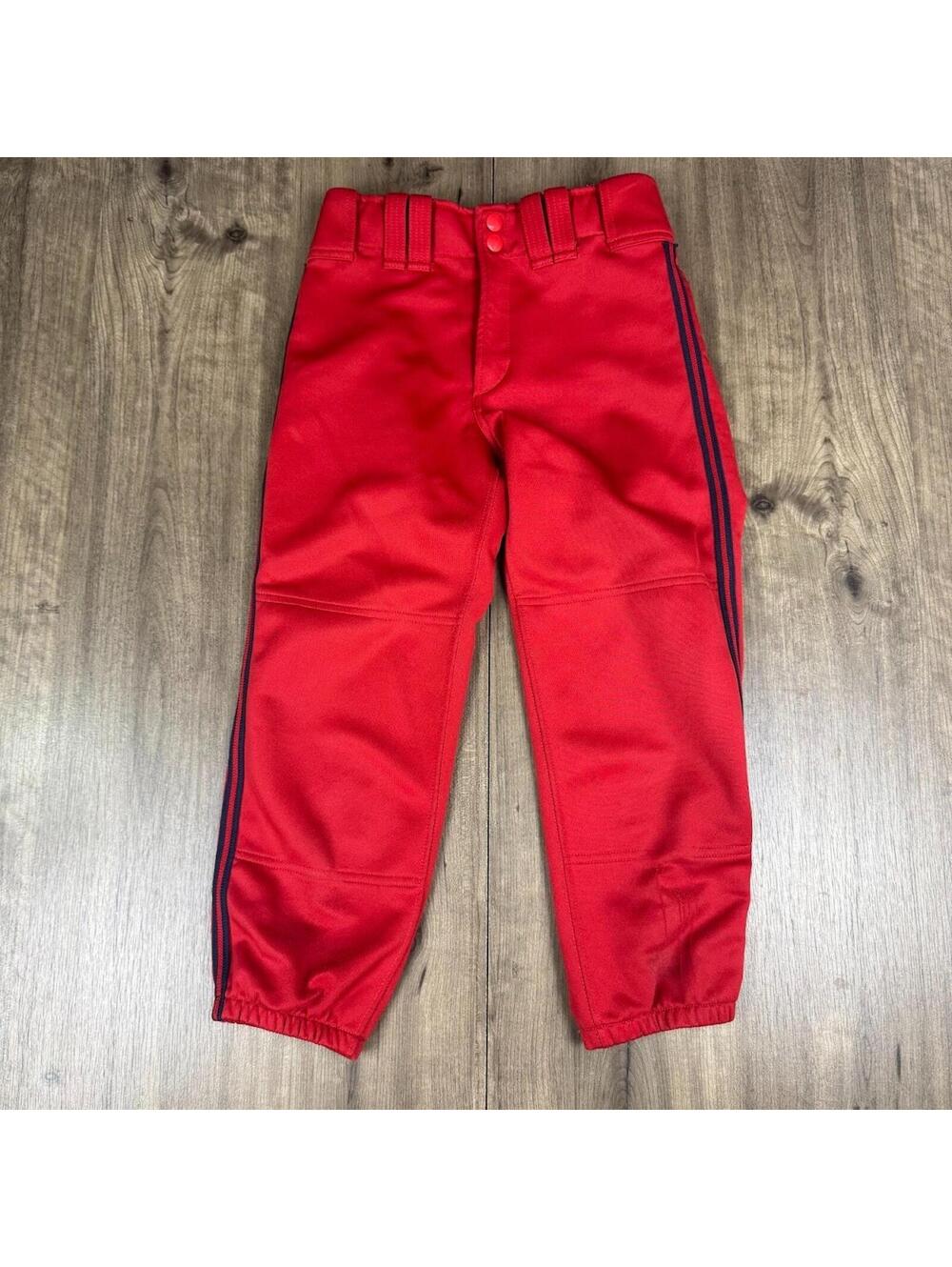Mizuno Women’s XS Performance Plus Padding Softball Pants Red w/ Black Pinstripe